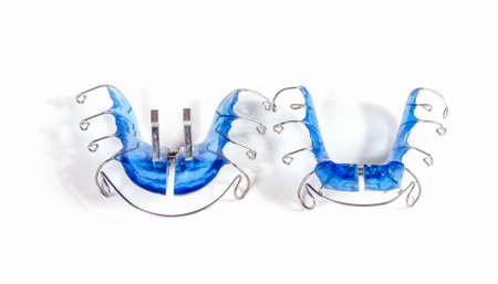 Orthodontic treatment , isolated on a white backgroundの写真素材