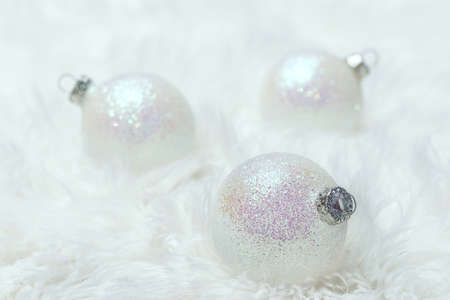 Christmas card with christmas ballsの写真素材