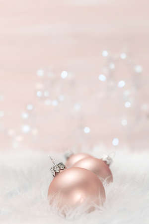 Christmas card with christmas ballsの写真素材