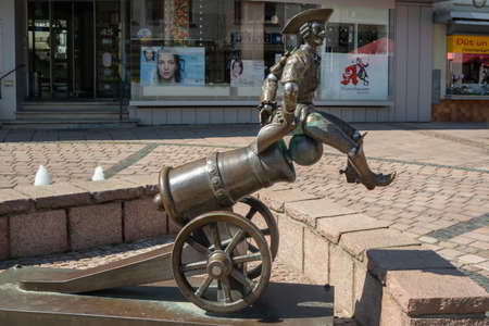 Bodenwerder, Germany, 21/04/2019: Sculpture of the "LÃ¼genbaron von MÃ¼nchhausen"のeditorial素材