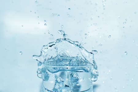 water splash on blue background