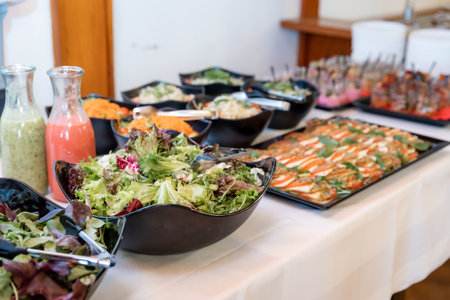 buffet snacks prepared for the partyの写真素材