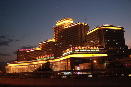 Urban architecture view at nightのeditorial素材