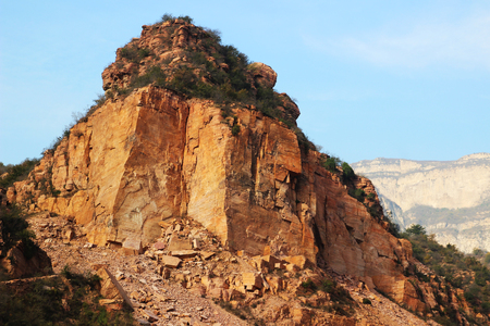Nature view of a mountain peaksの写真素材
