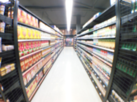 Supermarket store blur backgroundの写真素材