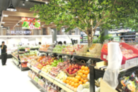 Supermarket store blur backgroundの写真素材