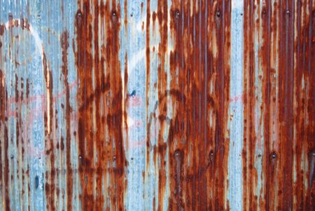 Rusted galvanized iron plate