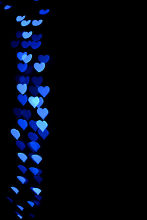 Valentine's Day background. Background of lights with hearts. Valentine's Day concept. Flat view,...