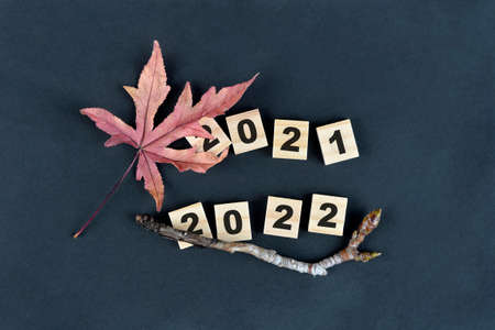 year change from 2020 to 2021. Happy new yearの写真素材