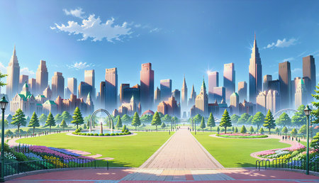 "A park in the city"の素材