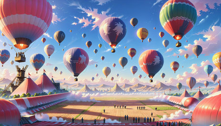 "Colorful balloon tournament scenery"の素材