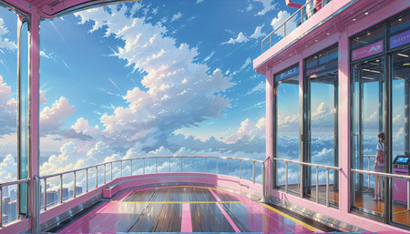 "Deck overlooking the sky"の素材