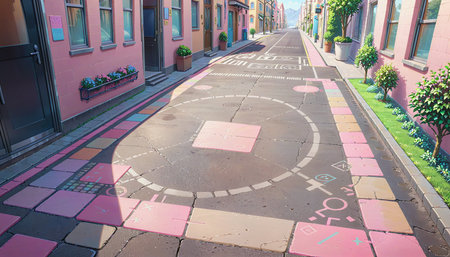 "Pink City Sidewalk"の素材