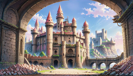 "Old castle restoration work"の素材