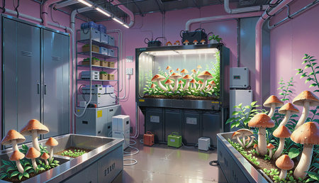 "Mushroom cultivation experiment room"の素材