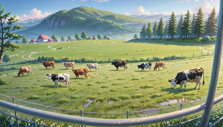 "Ranch Dairy Farming Scene"の素材