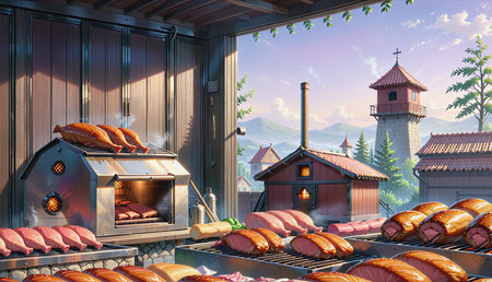 "Smoking hut in the village"の素材