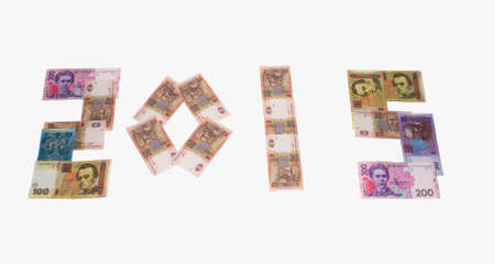 2015 laid out the moneys on a white background