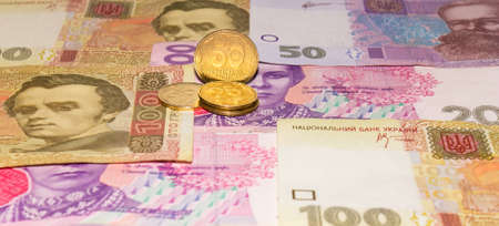 Hryvnia in the near range, as well as small coins