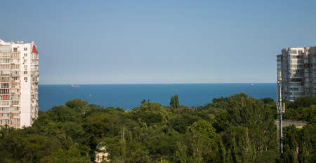 Sea view from the heights in Odessa. Summer. Ukraine.の写真素材