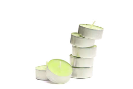 a pile of small candlesの写真素材