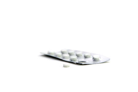 a lot of tablets, isolated on whiteの写真素材
