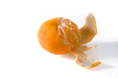 a mandarin, isolated on whiteの写真素材