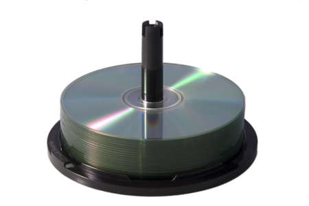 CD Spindle, isolated on whiteの写真素材