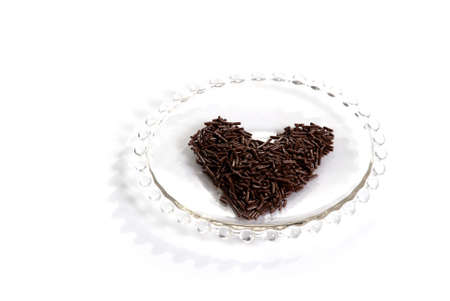 chocolat heart, isolated on whiteの写真素材