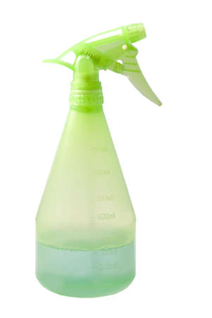 sprayer for a liquid on a plastic bottleの写真素材