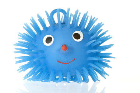 funny blue ball, isolated on whiteの写真素材