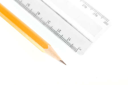 a ruler and a pencil for mathematicsの写真素材