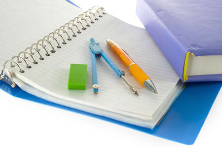 a book, paper and a pen