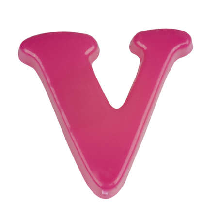 The letter V on a white backgroundの写真素材