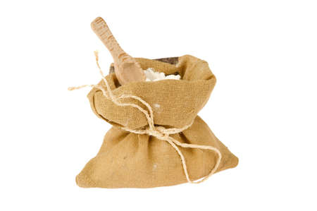 white flour in a bagの写真素材