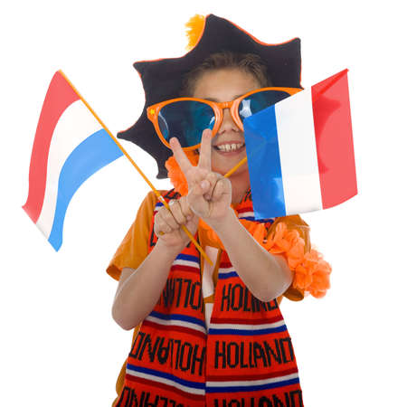 a supporter from the dutch football teamの写真素材