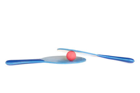 an exciting beach game, on whiteの写真素材