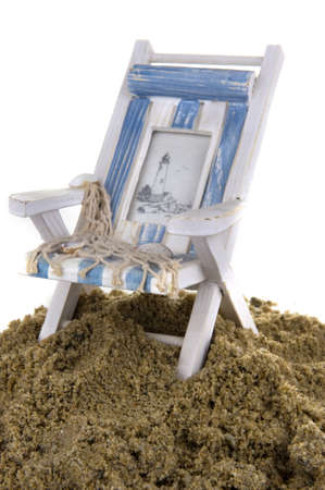sand with a beach chairの写真素材