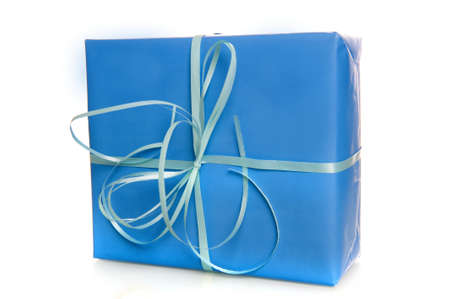 a present on a white backgroundの写真素材