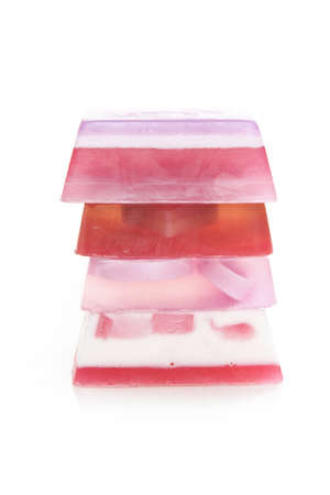 four pieces of colorful soapの写真素材