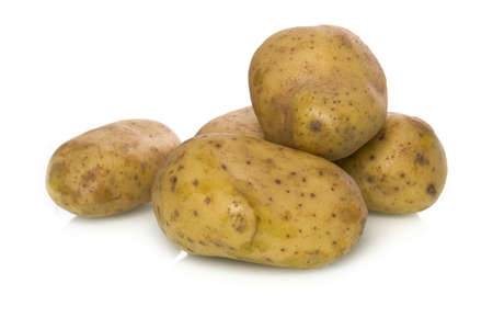 potatoes on a white backgroundの写真素材