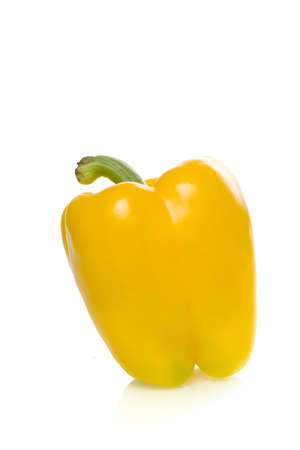 a fresh and healthy paprika on a white backgroundの写真素材