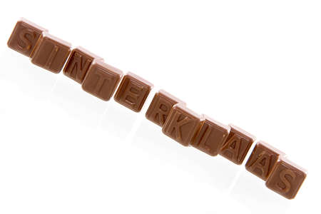 the word 'sinterklaast' in chocolate lettersの写真素材