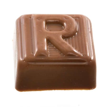 The chocolate letter Rの写真素材