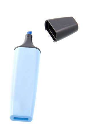 a blue marker on a white backgroundの写真素材