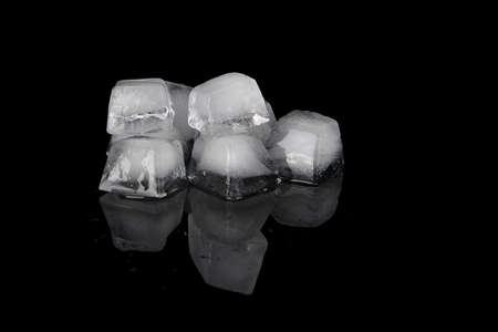 a lot of  ice-cubs on a black backgroundの写真素材