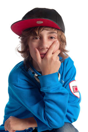 a portrait of a teenage boyの写真素材