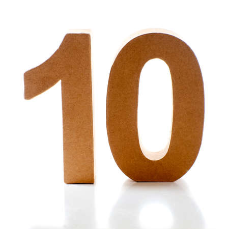 Number Ten on a white backgroundの写真素材