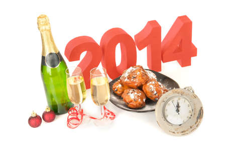 The year 2014, celebrating new year with champagne!の写真素材