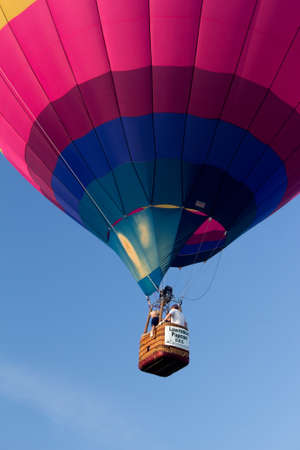 METAMORA, MICHIGAN - AUGUST 24 2013  Colorful hot air balloons launch at the annual Metamora Country Days and Hot Air Balloon Festival のeditorial素材